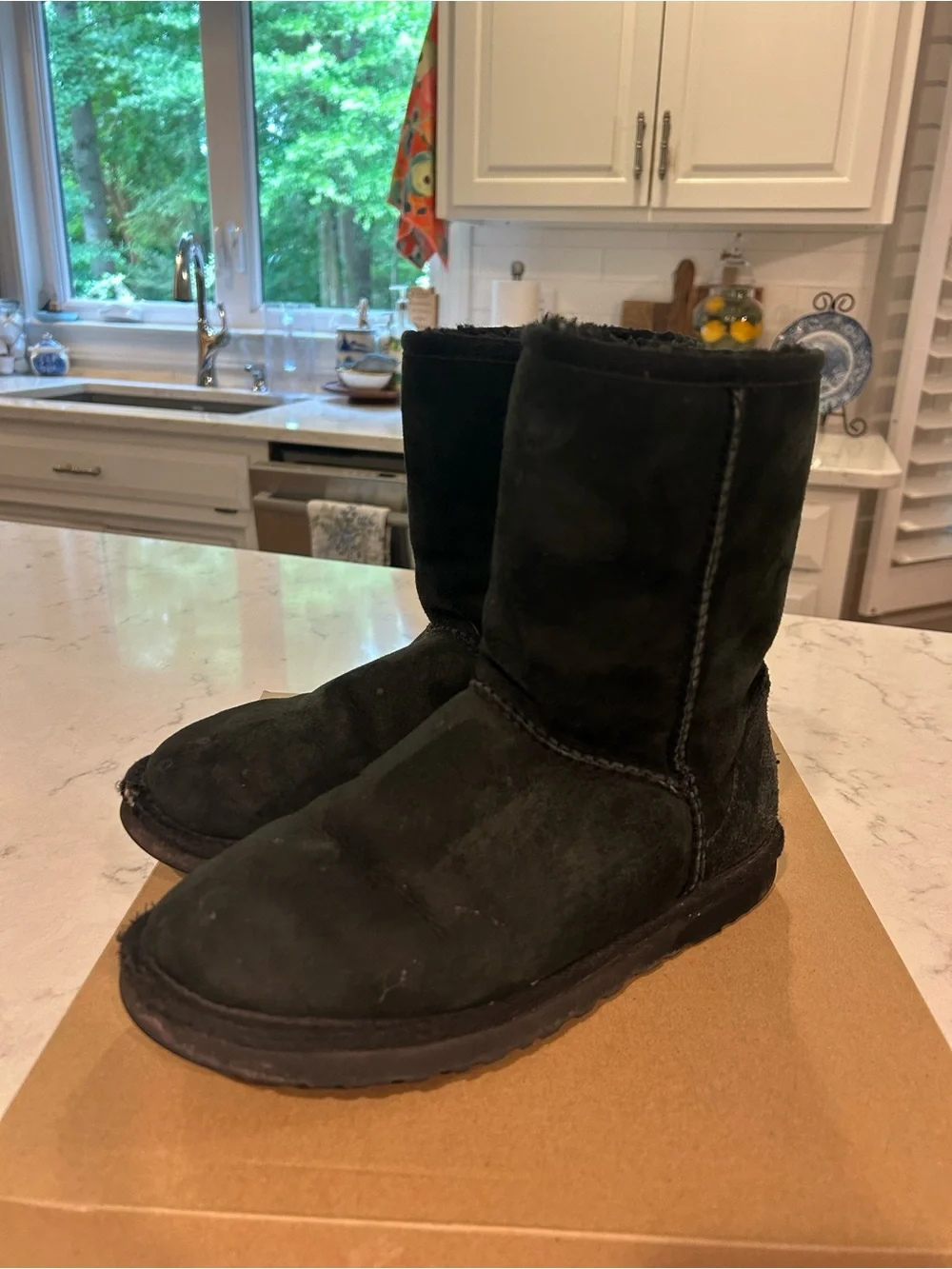 UGG Black Classic Short Suede Winter Boots